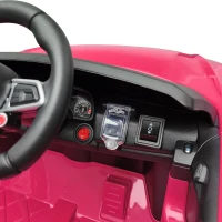 AIYAPLAY 12V elektrische kinderauto met afstandsbediening, lithiumaccu, 2 motoren, soft start en achterwielvering, roze(m-5)