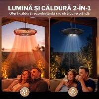 Outsunny încălzitor Electric Suspendat cu Infraroșu 1000/2000W, Negru(m-4)