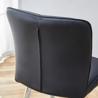 Tabouret de bar haut, lot de 2, pieds réglables antidérapants, 44,00x44,00x101,00 cm, Noir+Argent(m-6)