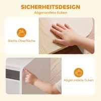 AIYAPLAY Ruimtebesparende 2-in-1 kindertafel met stoel en opbergruimte, wit, voor kinderen van 3-5 jaar(m-6)