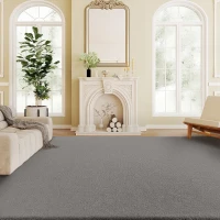 HOMCOM Tapis salon 200 x 140 cm tapis à poils longs, lavable en machine, antidérapant, en fausse fourrure, gris clair(m-12)