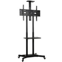HOMCOM Carrello Porta TV Mobile Regolabile 32-75 Pollici, Nero(m-1)