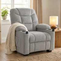 HOMCOM Poltrona Relax Elettrica con Massaggio, Riscaldamento e Funzione Memory, Grigio(m-6)