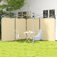 Outsunny Parois latérales de Rechange Barnum panneaux latérals pour tonnelle 3 x 3 ou 3 x 6 m 2 pièces beige(m-10)