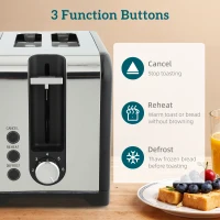 HOMCOM Simple Polished Toaster and Kettle Set - Black(m-8)