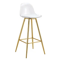 Lot de 2 tabourets de bar, design moderne et polyvalent idéal pour café, 38x33x96.5 cm, Transparent(m-11)