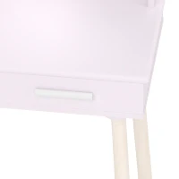 AIYAPLAY Kinderkaptafelset 2-in-1, kaptafel en bureau met kruk, ledspiegel in 3 lichtkleuren, 2 laden, 3-8 jaar(m-10)