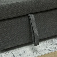 HOMCOM Three-Way Two-Seater Sofa Bed - Charcoal Grey(m-13)