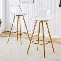 Lot de 2 tabourets de bar, design moderne et polyvalent idéal pour café, 38x33x96.5 cm, Transparent(m-1)
