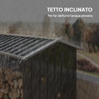 Outsunny Legnaia con Struttura in Acciaio Galvanizzato e Base rialzata, 240x 86x160cm, Nero(m-6)