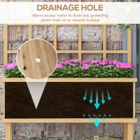 45 x 105cm Wooden Garden Planter, with Trellis - Natural(m-5)