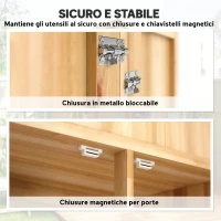 Outsunny Armadio da Esterno per Attrezzi con Ripiani Rimovibili(m-8)