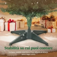 HOMCOM Albero di Natale Artificiale Slim 210 cm con 401 Rami a Forma di Abete, Base in Plastica, Verde(m-7)