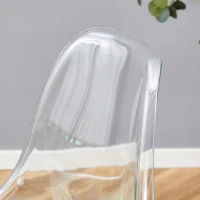 Lot de 4 tabourets de bar transparents, design moderne au look aérien, 51x45x102 cm, Argent(m-6)