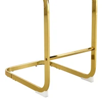 Lot de 2 tabourets de bar style nordique, design épuré et élégant avec piètement métal doré robuste, 39x46.5x96.5 cm, Noir+Doré(m-10)