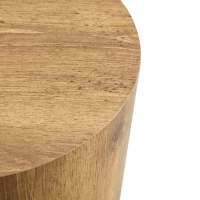 Table basse ronde élégante, bords arrondis et patins antidérapants, 30x30x55 cm, Couleur naturelle(m-9)