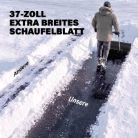 Outsunny Sneeuwschuiver 95 cm extra breed aluminium met wielen, verstelbare antislipgreep, schuin(m-5)