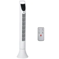 HOMCOM Ventilateur colonne oscillant silencieux 40 W télécommande panneau contrôle tactile 3 vitesses hauteur 91,5 cm blanc(m-1)