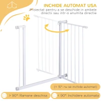 Pawhut Poarta Siguranta Copii & Animale – 76×72–82 cm, Alb Reglabila(m-5)