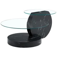 Table basse moderne minimaliste, design italien, pieds antidérapants, 89.9x69.9x43.2 cm, Transparent(m-11)