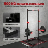 SPORTNOW Power Tower Squat Rack Klimmzugstange Freistehend mit verstellbare Breite Scheibenhalter Landmine(m-4)