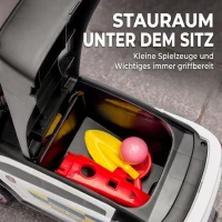 AIYAPLAY Rutschauto Kinder Polizei Rutschfahrzeug mit Musik Licht Anti-Kipp-Schutz & Stauraum unter dem Sitz 18-36 Monate Weiß(m-7)