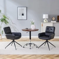 Lot de 2 chaises pivotantes style léger luxe, rotation 360° silencieuse, 55x50x85 cm, Noir(m-5)