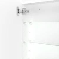HOMCOM Badkamerspiegelkast met frameloze boogspiegel en verstelbare glazen planken, wit(m-11)