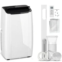 HOMCOM 14000 BTU 5-in-1 Portable Air Conditioner with Cool, Heat, Dehumidifier, Fan, Sleep, WiFi Voice Control, White(m-1)