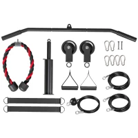 SPORTNOW Pulley Machine Home Gym e Puleggia LAT Machine, Attacco per Dischi Pesi Universali e Accessori(m-1)