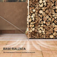 Outsunny Legnaia con Struttura in Acciaio Galvanizzato e Base rialzata, 240x 86x160cm, Nero(m-5)