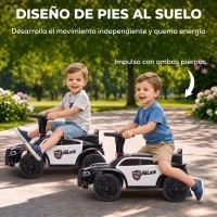 AIYAPLAY Coche Correpasillos de Policía para Niños de 18-36 Meses con Luz Música y Espacio de Almacenaje 65x29,5x36 cm Negro(m-6)