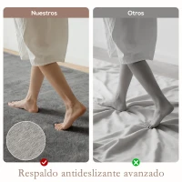 HOMCOM Alfombra Salón 160x230 cm Lavable en Lavadora Pelo Largo Estilo Moderno Tapete para Sala de Estar Dormitorio Gris Claro(m-5)