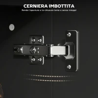 kleankin Armadietto Specchiera Bagno in Legno con Mensole Regolabili e Ripiano Aperto, 54x15.2x55.3 cm, Nero(m-6)