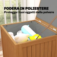 Outsunny Cassapanca da Esterno 130L con Coperchio Cerniere e Cinghia, in Legno, 63x51x58.5 cm, Marrone(m-5)