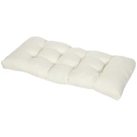 Outsunny Cojín para Banco de 2 Plazas para Interior y Exterior con 8 Puntadas para Sillas Sofás 110x48x8 cm Crema(m-12)