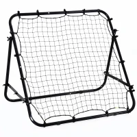 HOMCOM Adjustable Rebounder Net Kickback Target Goal for Teens Adults Training, Black(m-10)
