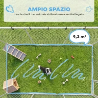 PawHut Recinto per Cani da Esterno con Rete Zincata e Serratura, in Acciaio e Tessuto Oxford, 4x2.3x1.5 m, Argento(m-5)