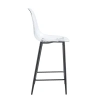 Lot de 4 tabourets de bar transparents, design moderne au look aérien, 51x45x102 cm, Noir(m-11)