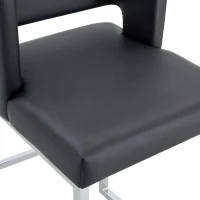 Lot de 2 tabourets de bar style nordique, structure métallique robuste avec pieds argentés, 48x53.3x91.4 cm, Noir+Argent(m-9)