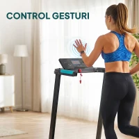 SPORTNOW Bandă de alergare pliabilă cu control gestual, albastru deschis(m-4)