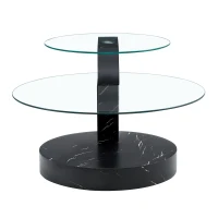Table basse moderne minimaliste, design italien, pieds antidérapants, 89.9x69.9x43.2 cm, Transparent(m-12)