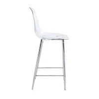 Lot de 4 tabourets de bar transparents, design moderne au look aérien, 51x45x102 cm, Argent(m-12)