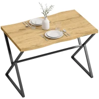 HOMCOM Esstisch für 2 Personen, Küchentisch, moderner Stil mit dicker Tischplatte, 110 x 67 x 75,5 cm, Schwarz und Eiche(m-8)