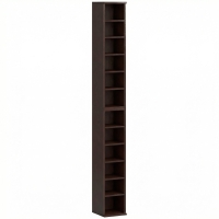 HOMCOM Lot de 2 étagères colonnes armoire de rangement CD-DVD 12 compartiments 21 x 22,5 x 88,5 cm capacité 204 CD marron