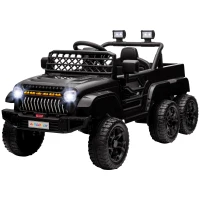 AIYAPLAY Voiture électrique enfant buggy électrique enfant 2 moteurs 12 V 3 vitesses remorque arrière 122L x 62,5l x 65H cm noir(m-12)