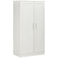 HOMCOM Credenza Cucina con 2 Ante, Ripiani Regolabili, per Sala da Pranzo Salotto, 80x43x160 cm, Bianco Effetto Legno(m-1)