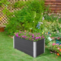 Outsunny Fioriera Vaso per Piante e Colture in Legno e Plastica 100x50x50cm Grigio(m-6)
