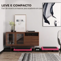SPORTNOW Step Aeróbico Antiderrapante para Fitness com 3 Níveis de Altura 77x36x20,5 cm Rosa e Preto(m-6)