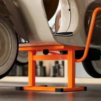 DURHAND Stand pentru motociclete, max. 150 kg, din metal, cu suprafață din cauciuc și manivelă, 48x34x43 cm, portocaliu(m-8)